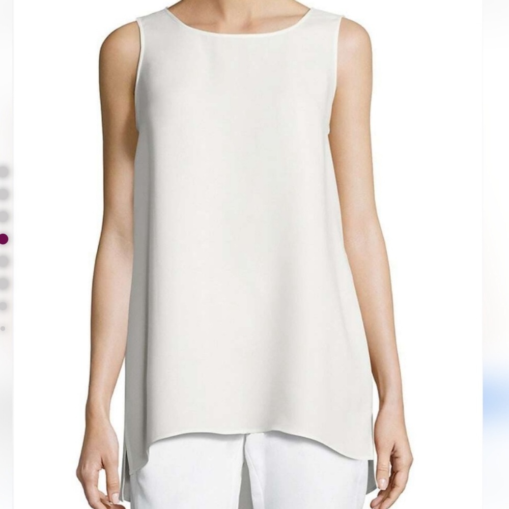 Lafayette 148 New York Silk Sleeveless Long Blouse Size L
